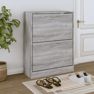 Schoenenkast 63x24x81 cm bewerkt hout grijs sonoma