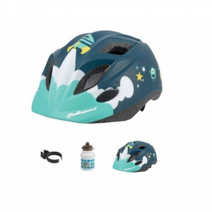 Polisport PolispGoudt helm Spaceship met bidon en houder. Maat: XS (48/52/ cm), kleur: Blauww