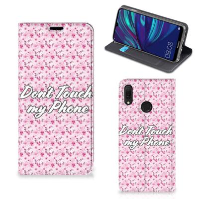 Huawei Y7 hoesje Y7 Pro (2019) Design Case Flowers Pink DTMP Huawei Y7 hoesje Y7 Pro (2019) Design Case Flowers Pink DTMP