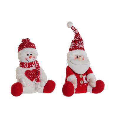 Kerstversiering DKD Home Decor Wit Rood 24 x 14 x 30,5 cm (2 Stuks)