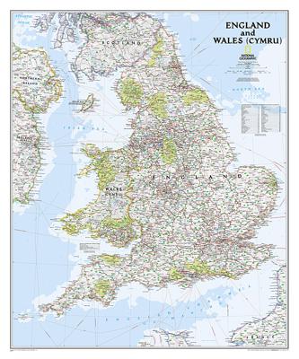 Wandkaart 20664 Engeland en Wales, 76 x 92 cm | National Geographic