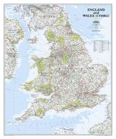 Wandkaart 20664 Engeland en Wales, 76 x 92 cm | National Geographic
