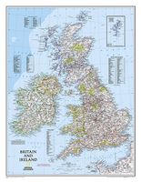 Wandkaart Britain and Ireland - Groot Brittannië en Ierland 60 x 76 cm | National Geographic | National Geographic