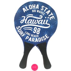 Houten beachball set met Hawaii print - Beachballsets