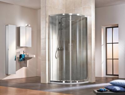 HSK Favorit douchecabine kwartrond 100x100x185cm alu zilver mat/helder glas