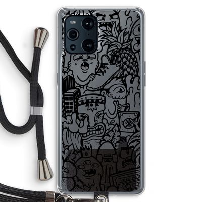 Vexx Black Mixtape: Oppo Find X3 Pro Transparant Hoesje met koord