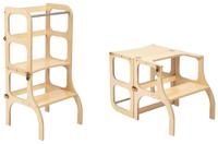 Ette Tete Leertoren Step'n Sit | Inklapbaar tot tafel en stoel | Naturel met goud