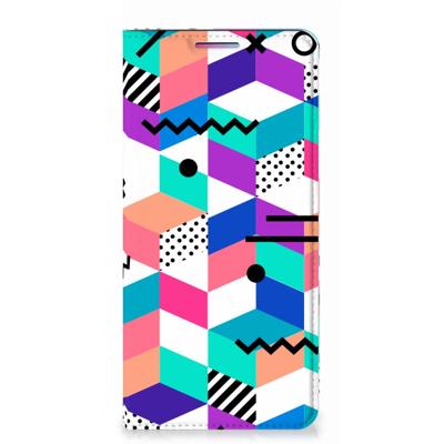 Motorola Moto G60s Stand Case Blokken Kleurrijk Motorola Moto G60s Stand Case Blokken Kleurrijk