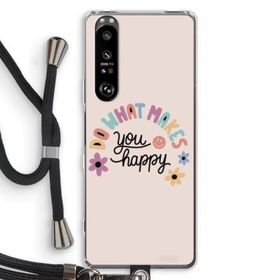 Happy days: Sony Xperia 1 III Transparant Hoesje met koord