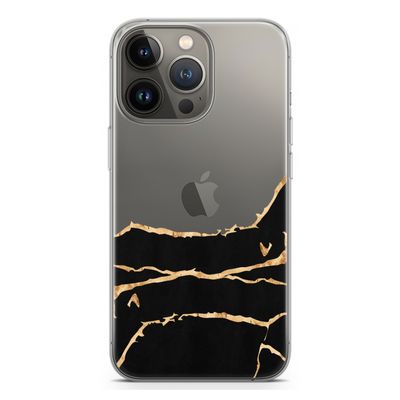 Gouden marmer: iPhone 13 Pro Transparant Hoesje