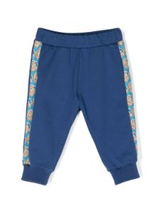 Roberto Cavalli Junior pantalon en coton à patch logo - Bleu