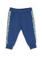 Roberto Cavalli Junior pantalon en coton à patch logo - Bleu - thumbnail