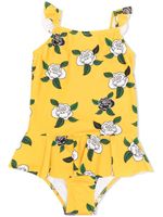 Mini Rodini maillot de bain volanté à fleurs - Jaune - thumbnail