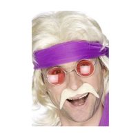 Hippie verkleed accessoires snor en bril   -