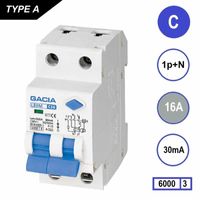 GACIA aardlekautomaat C16 1p+n C16A 30mA 6kA