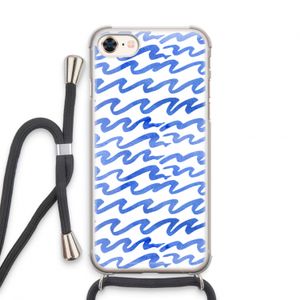 Blauwe golven: iPhone 7 Transparant Hoesje met koord