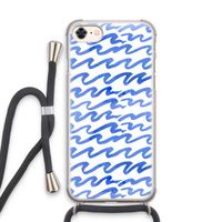 Blauwe golven: iPhone 7 Transparant Hoesje met koord