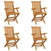 Tuinstoelen 4 st inklapbaar massief teakhout
