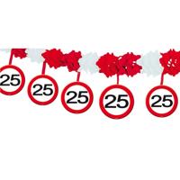 Slinger 25 jaar - verkeersborden - 4 meter - papier - 25e verjaardag slingers - versiering Slinger 25 jaar - verkeersborden - 4 meter - papier - 25e verjaardag slingers - versiering