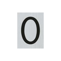 Bord Alulook Cijfer 0 - 44x60 mm zelfklevend.
