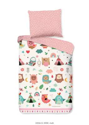 Good Morning Ledikant babydekbedovertrek "uilen in boho thema" - Multi - (100x135 cm) - Katoen