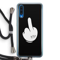 Middle finger black: Samsung Galaxy A50 Transparant Hoesje met koord