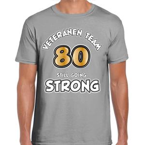 Cadeau T-shirt voor heren - veteranen team - grijs - verjaardag - 80 jaar