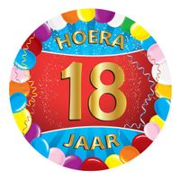 25x Gekleurde onderzetters 18 jaar feestartikelen Verjaardag leeftijden onderzetters. Ook leuk als c