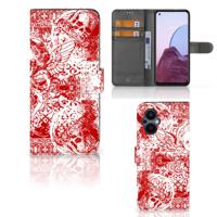 Telefoonhoesje met Naam OPPO Reno 8 Lite | OnePlus Nord N20 Angel Skull Rood