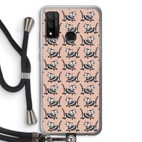 Zwarte poes: Huawei P Smart (2020) Transparant Hoesje met koord