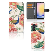 Telefoonhoesje met Pasjes voor Samsung Galaxy A25 Pink Peacock
