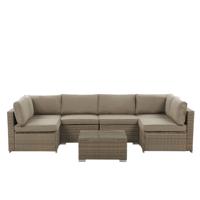 Beliani BELVEDERE - Loungeset-Bruin-PE rotan