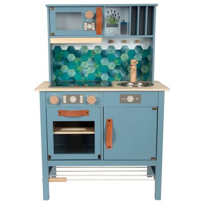 Small Foot - houten kinderkeuken blauw, 7dlg.