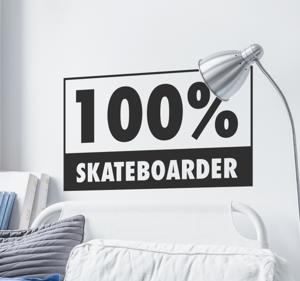 Muursticker 100% Skateboarder