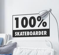 Muursticker 100% Skateboarder