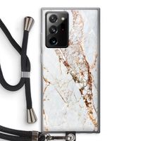 Goud marmer: Samsung Galaxy Note 20 Ultra / Note 20 Ultra 5G Transparant Hoesje met koord
