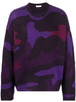 Valentino Garavani pull en maille intarsia à motif camouflage - Violet - thumbnail