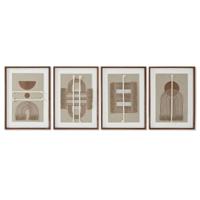 Canvas Home ESPRIT Wit Natuurlijk Modern Scandinavisch 36 X 2,3 X 50,3 cm (4 Stuks)