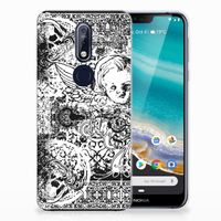 Silicone Back Case Nokia 7.1 Skulls Angel - thumbnail