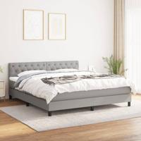 Boxspring met matras stof lichtgrijs 160x200 cm