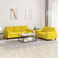 2-delige Loungeset met kussens fluweel geel
