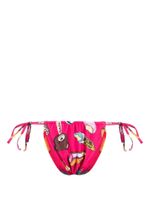 Moschino graphic print side tie bikini bottoms - Rose