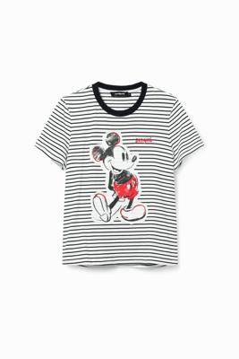 Gestreept T-shirt met Mickey Mouse - WHITE - XL