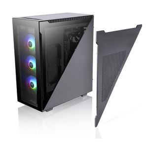 Thermaltake Divider 500 TG ARGB Midi-tower PC-behuizing Zwart 3 voorgeïnstalleerde LED-ventilators, 1 voorgeïnstalleerde ventilator, Zijvenster, Stoffilter