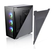 Thermaltake Divider 500 TG ARGB Midi-tower PC-behuizing Zwart 3 voorgeïnstalleerde LED-ventilators, 1 voorgeïnstalleerde ventilator, Zijvenster, Stoffilter - thumbnail