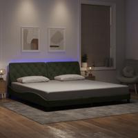 Bedframe met LED zonder matras fluweel lichtgrijs 200x200 cm