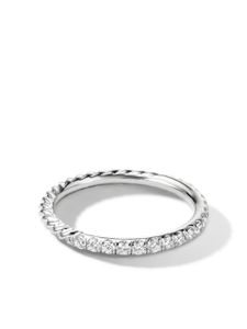 David Yurman bague Cable Collectibles en or blanc 18ct sertie de diamants - Argent