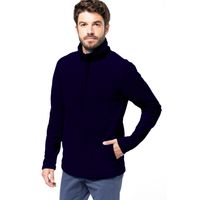 Fleece trui - navy blauw - warme sweater - voor heren - polyester 2XL  - - thumbnail