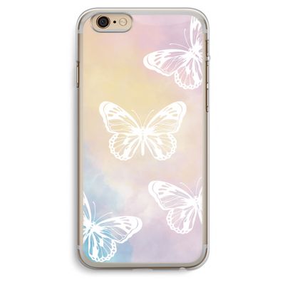 White butterfly: iPhone 6 Plus / 6S Plus Transparant Hoesje