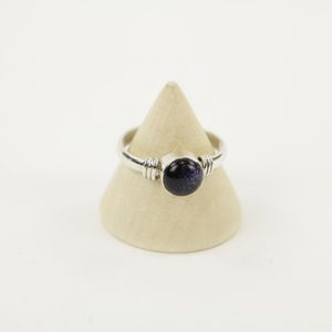 Zilveren Ring met Blauwe Zonnesteen Maat 16,5 (Sterling Zilver 925)